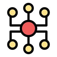 Network hub connecting multiple devices or systems vector