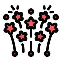Fireworks exploding with star shapes during a celebration vector