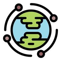 Satellites orbiting planet earth maintaining global connection vector