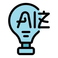 Light bulb symbolizing artificial intelligence in chinese language vector