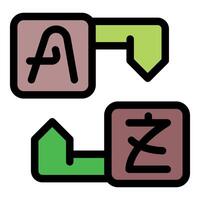 Language translation depicting converting text from english to japanese with arrows vector
