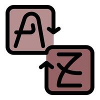 Language translator converting letter a to z representing different languages vector