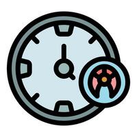 Clock showing thyroid gland representing time for thyroid test vector
