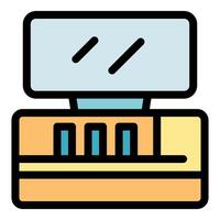 Modern cash register with touchscreen display processing payment vector
