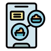 Online pet food delivery app showing different options vector