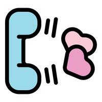 Phone spreading love, expressing affection through communication vector