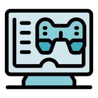 Gaming website showing controller on computer screen vector
