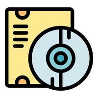 Software box and installation disc icon showing tech support vector