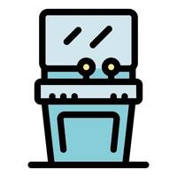Retro arcade game machine displaying gaming fun and entertainment vector