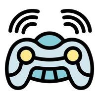 Wireless gamepad transmitting data for gaming experience vector