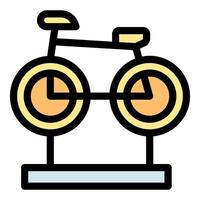 Bicycle displayed on stand, promoting cycling lifestyle vector