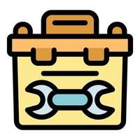 Toolbox with wrench icon representing repair and maintenance services vector