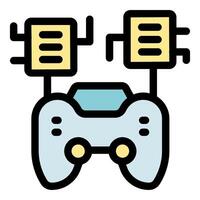 Wireless gamepad connecting to microchips, integrating gaming technology vector