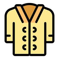 Stylish yellow overcoat with wide lapels and buttoned front vector