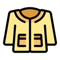 Warm comfortable winter jacket with pockets and collar vector
