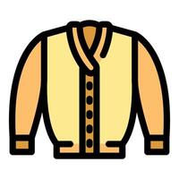 Yellow cardigan with buttons and long sleeves, perfect for layering vector