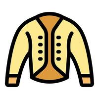 Elegant yellow doublet with buttons and sleeves showing fashion from past centuries vector