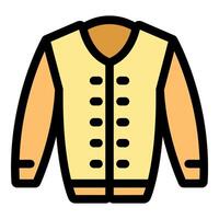 Yellow baseball jacket with buttons showing fashion and style vector
