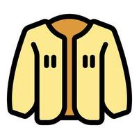 Yellow work jacket with long sleeves and buttons representing professional uniform vector