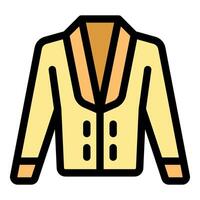 Elegant yellow blazer with wide lapels, fashion icon vector