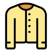 Yellow work jacket with buttons and collar featuring long sleeves vector
