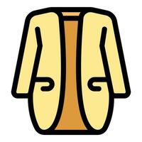 Elegant yellow cardigan with pockets and orange vertical stripe enhancing style vector