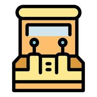 Retro arcade game machine offering engaging entertainment experience vector