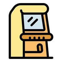 Retro arcade game machine exhibiting nostalgic gaming entertainment vector