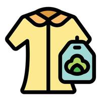 Eco friendly clothing showing sustainability with green leaf tag vector
