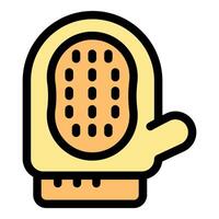 Wash mitt with rubber bristles for cleaning and scrubbing vector
