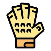 Keeper gloves protecting goalkeeper hands during soccer match vector