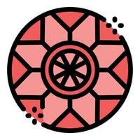 Pink circular geometric pattern creating visual harmony and balance vector