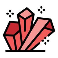 Sparkling red crystals growing from the ground vector