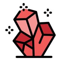 Sparkling red crystal cluster shining brightly vector