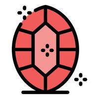 Shiny oval cut red gemstone sparkling on white background vector