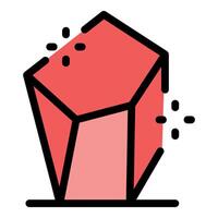 Sparkling red crystal shining brightly on surface vector