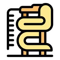 Yellow playground slide with ladder is waiting for children vector