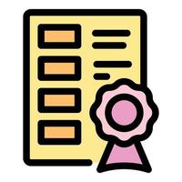 Official document with a pink guarantee seal representing quality assurance vector
