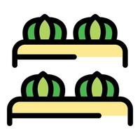 Green onion growing in vertical farm, modern agriculture and sustainable farming practices vector