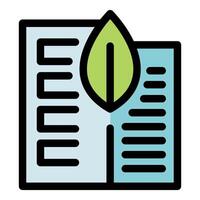 Green leaf overlaying sustainable building project documents vector
