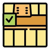 Parcel tracking showing successful delivery status with check mark icon vector