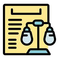 Balancing weights symbolizing equality and justice with legal document vector