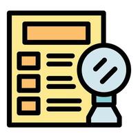 Magnifying glass exploring document for research and analysis vector