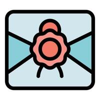 Envelope with wax seal ensuring security and authenticity vector