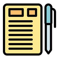Writing note pad and pen for taking notes and jotting down ideas vector