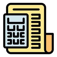 Calculator calculating bill payment using electronic device vector