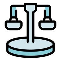 Balancing scale symbolizing equality and justice in legal proceedings vector