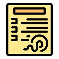Official document with signature and stamp representing agreement vector