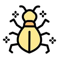 Sparkling bug spreading its legs and antennae, clean and minimalist insect icon vector
