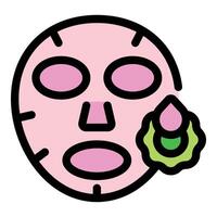 Pink cosmetic face mask with flower extract being applied vector